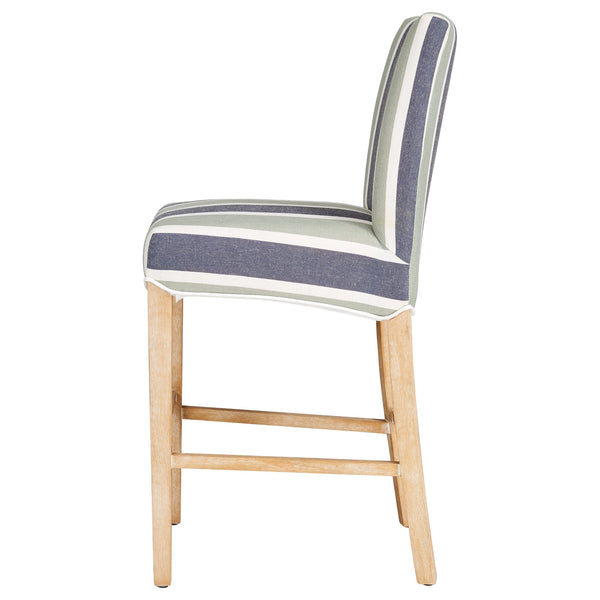 Milton Fabric Counter Stool Hurley Stripe Blue