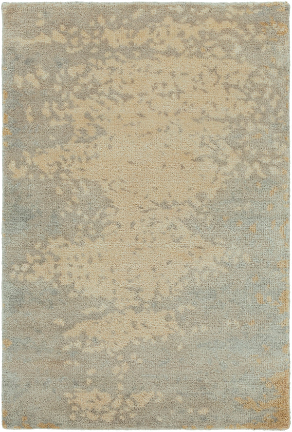 Slice of Nature SLI-6401 Modern Wool, Viscose Rug SLI6401-913 Light Gray, Khaki, Medium Gray, Tan 90% Wool, 10% Viscose 9' x 13'