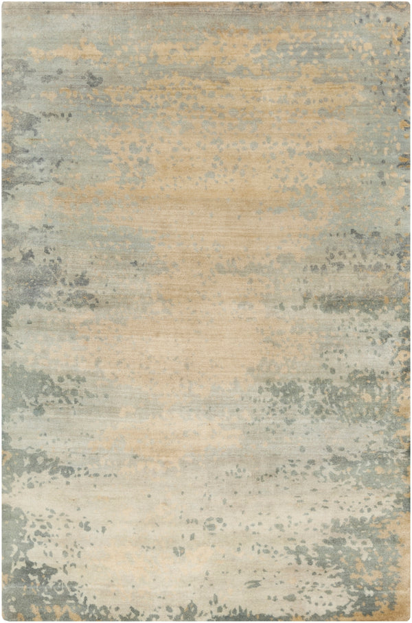 Slice of Nature SLI-6401 Modern Wool, Viscose Rug SLI6401-58 Light Gray, Khaki, Medium Gray, Tan 90% Wool, 10% Viscose 5' x 8'