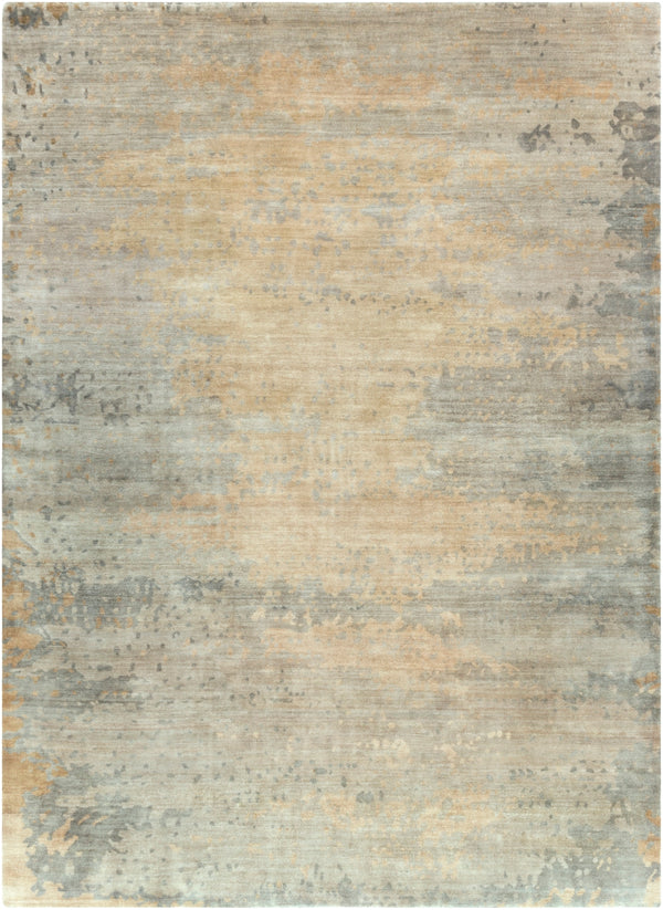 Slice of Nature SLI-6401 Modern Wool, Viscose Rug SLI6401-811 Light Gray, Khaki, Medium Gray, Tan 90% Wool, 10% Viscose 8' x 11'