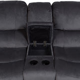 Porter Designs Ramsey Microfiber seat Transitional Reclining Console Love Gray 03-112C-02-6014