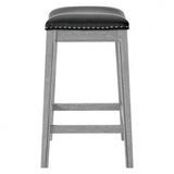 Grover Leatherette Counter Stool Matte Black