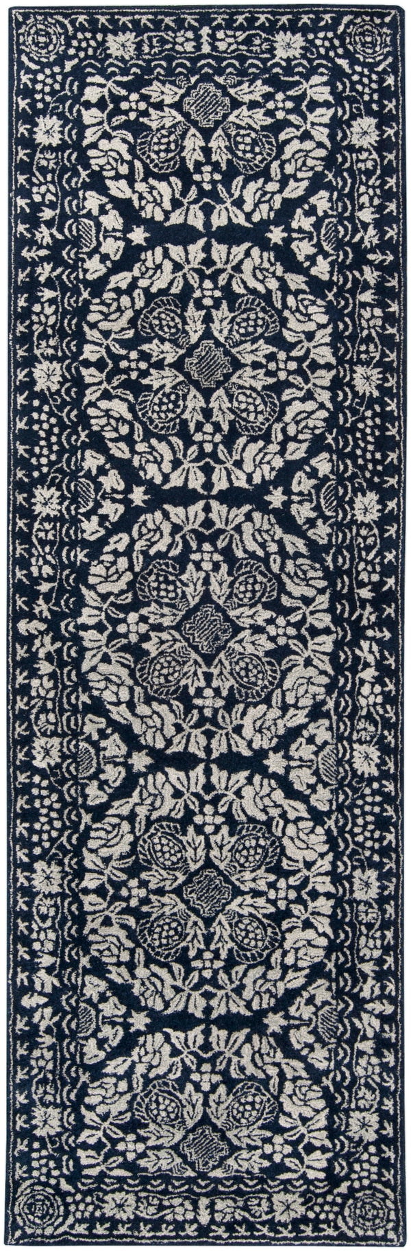 Smithsonian SMI-2112 Traditional NZ Wool Rug SMI2112-312 Dark Blue, Light Gray 100% NZ Wool 3' x 12'