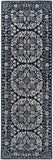 Smithsonian SMI-2112 Traditional NZ Wool Rug SMI2112-312 Dark Blue, Light Gray 100% NZ Wool 3' x 12'