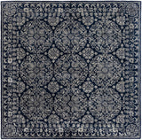 Smithsonian SMI-2112 Traditional NZ Wool Rug SMI2112-8SQ Dark Blue, Light Gray 100% NZ Wool 8' Square