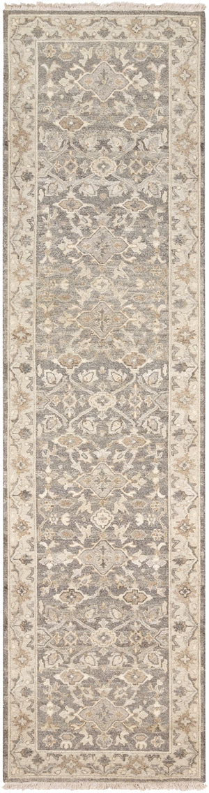 Soumek SMK-102 Traditional NZ Wool Rug SMK102-2610 Taupe, Dark Brown, Butter, Cream 100% NZ Wool 2'6" x 10'