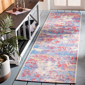Summer 409 Indoor / Outdoor Power Loomed 23% Polyester 76% Polypropylene 1% Backing Material Rug Blue / Red
