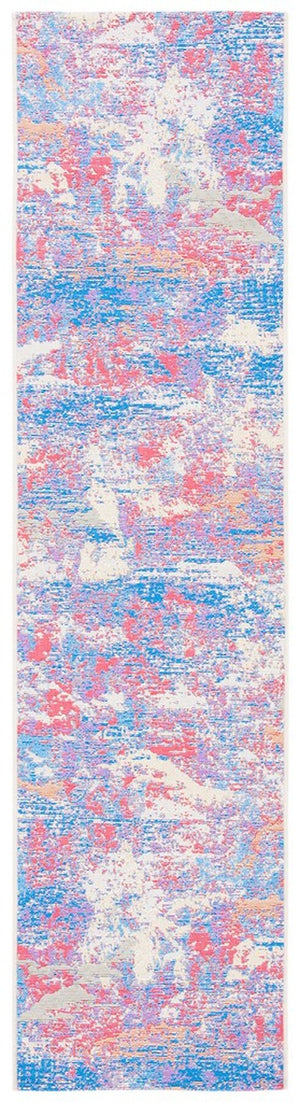 Summer 409 Indoor / Outdoor Power Loomed 23% Polyester 76% Polypropylene 1% Backing Material Rug Blue / Red