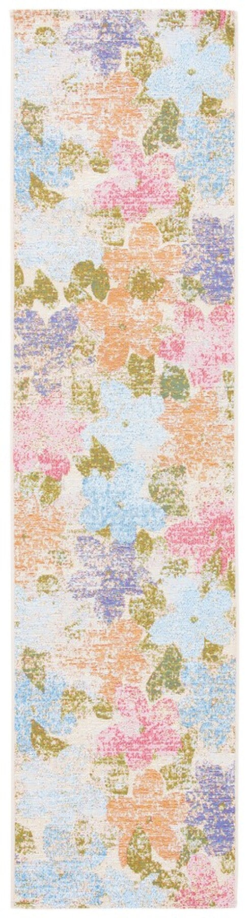 Summer 410 Indoor / Outdoor Power Loomed 23% Polyester 76% Polypropylene 1% Backing Material Rug Blue / Pink