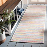 Summer 421 Indoor / Outdoor Power Loomed 23% Polyester 76% Polypropylene 1% Backing Material Rug Ivory / Blue