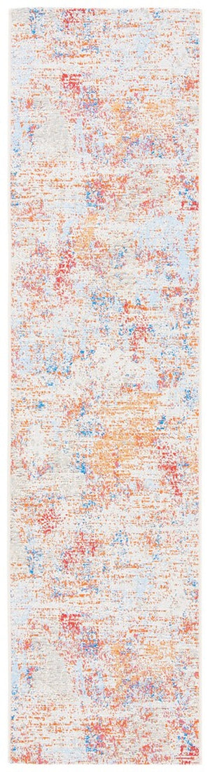 Summer 451 Indoor / Outdoor Power Loomed 23% Polyester 76% Polypropylene 1% Backing Material Rug Ivory / Light Blue