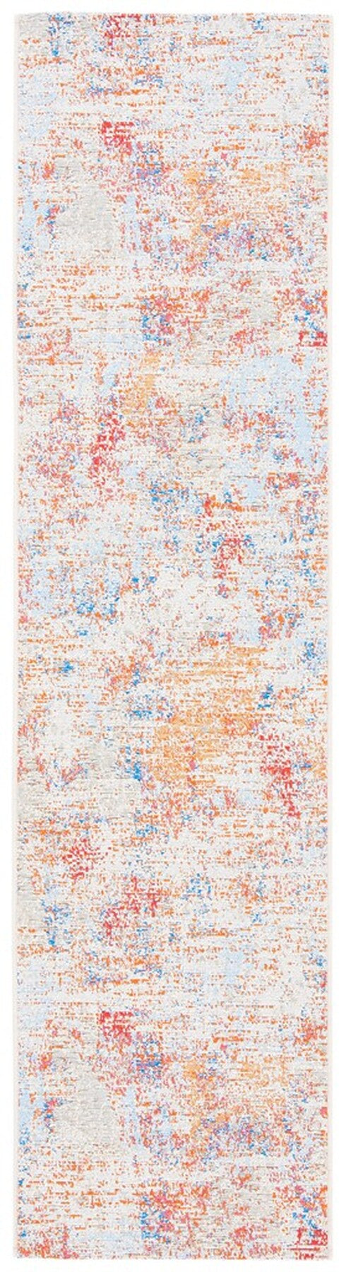 Summer 451 Indoor / Outdoor Power Loomed 23% Polyester 76% Polypropylene 1% Backing Material Rug Ivory / Light Blue