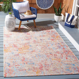 Summer 451 Indoor / Outdoor Power Loomed 23% Polyester 76% Polypropylene 1% Backing Material Rug Ivory / Light Blue