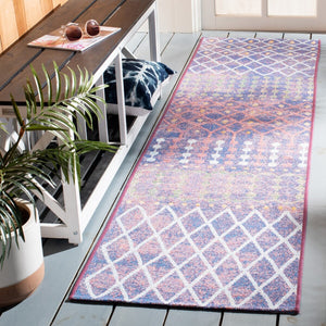 Summer 452 Indoor / Outdoor Power Loomed 23% Polyester 76% Polypropylene 1% Backing Material Rug Blue / Light Blue