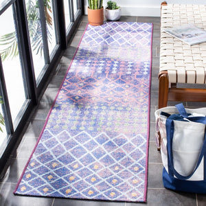 Summer 452 Indoor / Outdoor Power Loomed 23% Polyester 76% Polypropylene 1% Backing Material Rug Blue / Light Blue