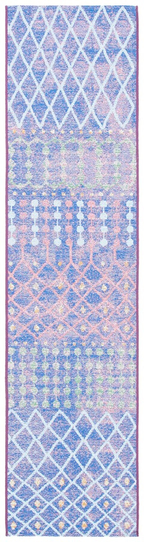 Summer 452 Indoor / Outdoor Power Loomed 23% Polyester 76% Polypropylene 1% Backing Material Rug Blue / Light Blue