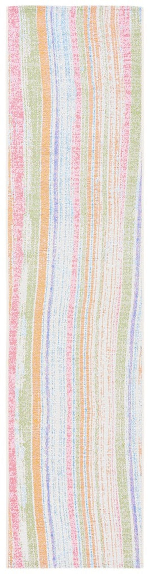 Summer 496 Indoor / Outdoor Power Loomed 23% Polyester 76% Polypropylene 1% Backing Material Rug Ivory / Green