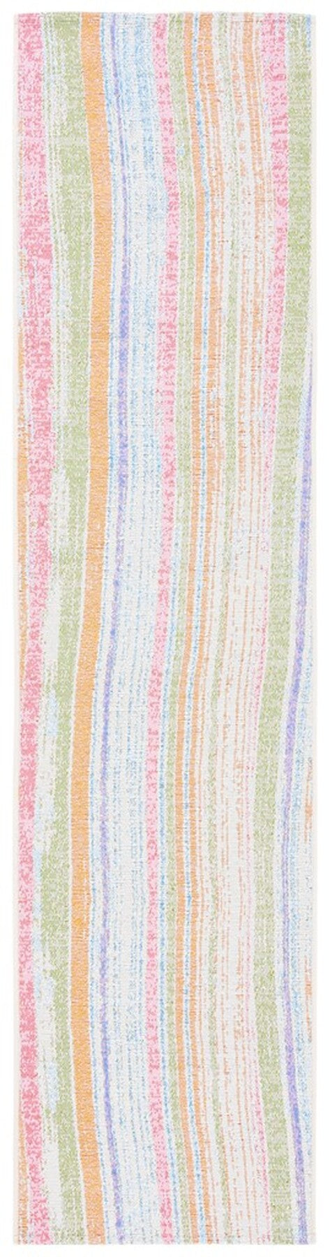 Summer 496 Indoor / Outdoor Power Loomed 23% Polyester 76% Polypropylene 1% Backing Material Rug Ivory / Green