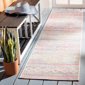 Summer 498 Indoor / Outdoor Power Loomed 23% Polyester 76% Polypropylene 1% Backing Material Rug Ivory / Pink