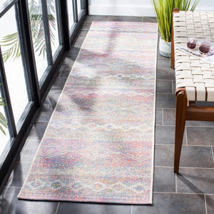 Summer 498 Indoor / Outdoor Power Loomed 23% Polyester 76% Polypropylene 1% Backing Material Rug Ivory / Pink