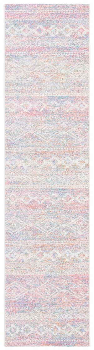 Summer 498 Indoor / Outdoor Power Loomed 23% Polyester 76% Polypropylene 1% Backing Material Rug Ivory / Pink