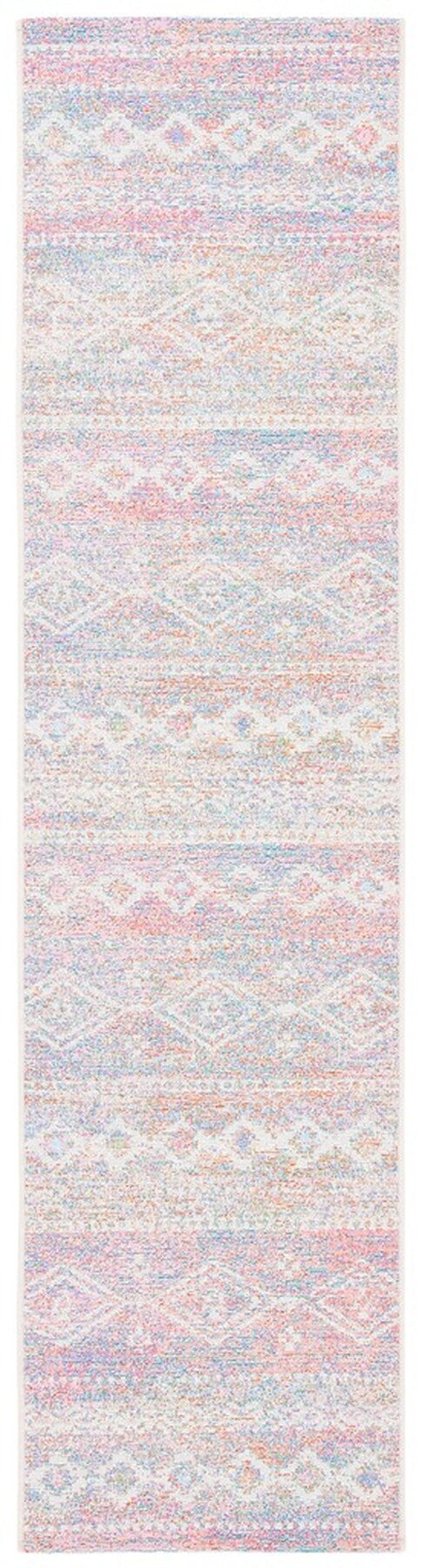 Summer 498 Indoor / Outdoor Power Loomed 23% Polyester 76% Polypropylene 1% Backing Material Rug Ivory / Pink