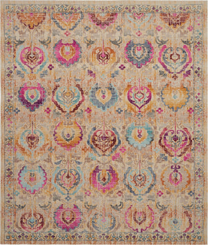 Nourison Vintage Kashan VKA04 Vintage Machine Made Power-loomed Indoor Area Rug Ivory/Multicolor 8'10" x 11'10" 99446455697