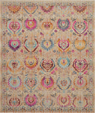 Nourison Vintage Kashan VKA04 Vintage Machine Made Power-loomed Indoor Area Rug Ivory/Multicolor 8'10" x 11'10" 99446455697