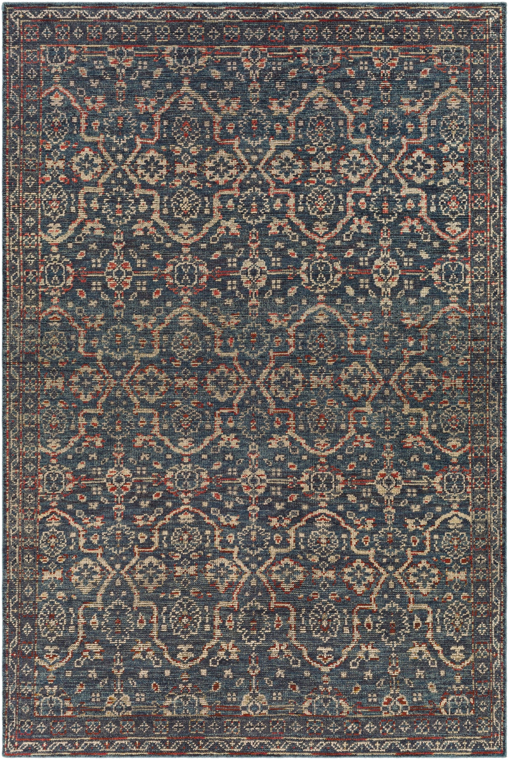 Smyrna SMY-2300 Traditional Wool Rug SMY2300-912 Charcoal, Garnet, Beige 100% Wool 9' x 12'