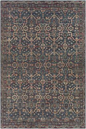 Smyrna SMY-2300 Traditional Wool Rug SMY2300-912 Charcoal, Garnet, Beige 100% Wool 9' x 12'