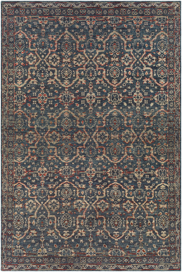 Smyrna SMY-2300 Traditional Wool Rug SMY2300-912 Charcoal, Garnet, Beige 100% Wool 9' x 12'