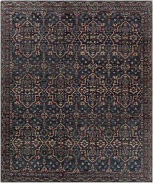 Smyrna SMY-2300 Traditional Wool Rug SMY2300-810 Charcoal, Garnet, Beige 100% Wool 8' x 10'