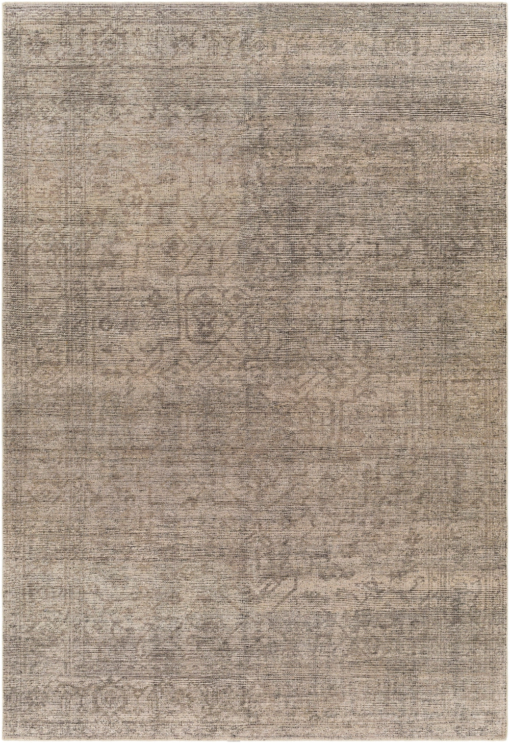 Smyrna SMY-2302 Traditional Wool Rug SMY2302-912 Charcoal, Beige, Black 100% Wool 9' x 12'