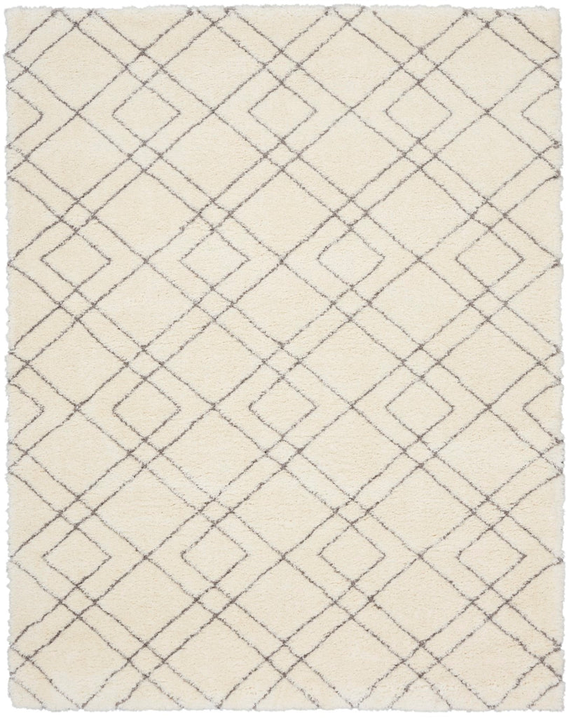 Nourison Luxurious Shag LXR07 Modern & Contemporary Machine Made Power-loomed Indoor only Area Rug Ivory 6'7" x 9'2" 99446009630