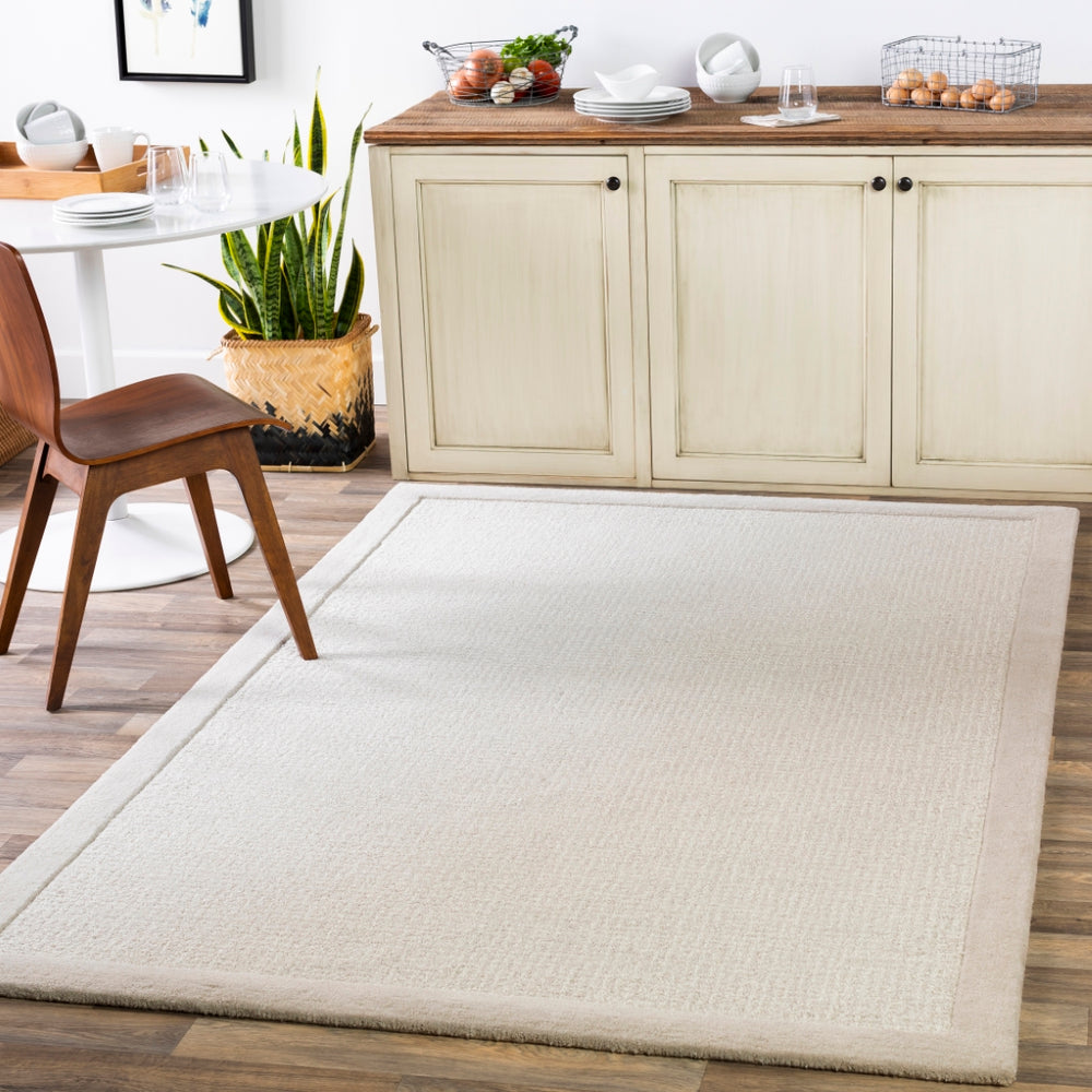 Siena SNA-2301 Modern Wool Rug SNA2301-912 Light Gray, Cream 100% Wool 9' x 12'