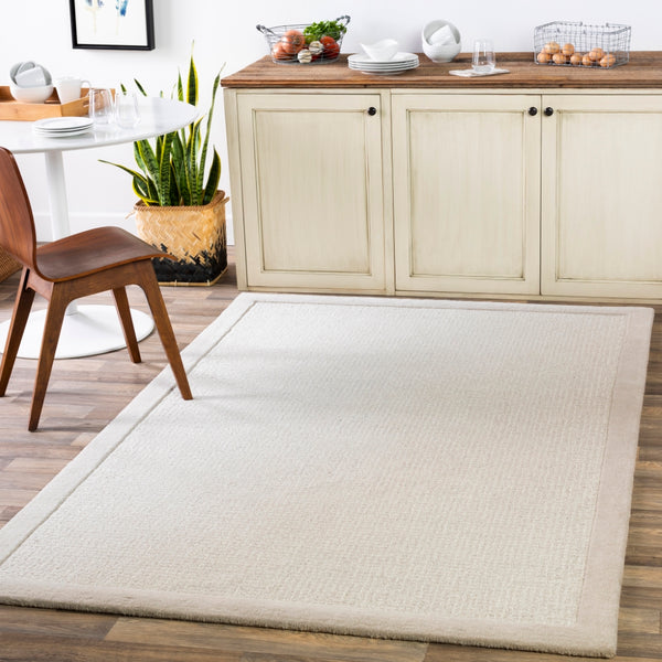 Siena SNA-2301 Modern Wool Rug SNA2301-912 Light Gray, Cream 100% Wool 9' x 12'