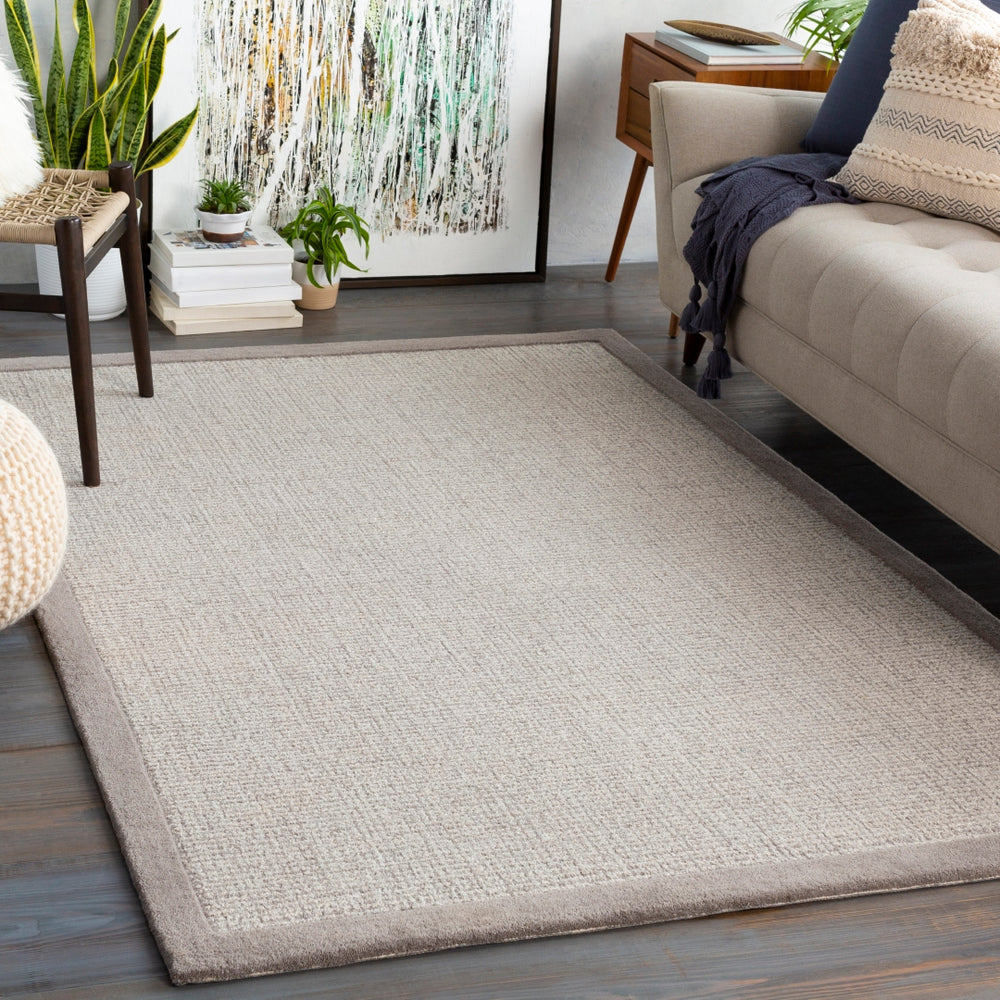 Siena SNA-2302 Modern Wool Rug SNA2302-912 Medium Gray, Light Gray, Cream 100% Wool 9' x 12'