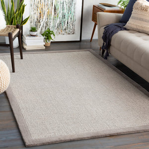 Siena SNA-2302 Modern Wool Rug SNA2302-912 Medium Gray, Light Gray, Cream 100% Wool 9' x 12'
