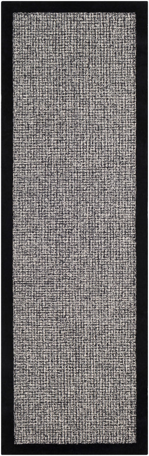 Siena SNA-2303 Modern Wool Rug SNA2303-268 Black, Cream 100% Wool 2'6" x 8'