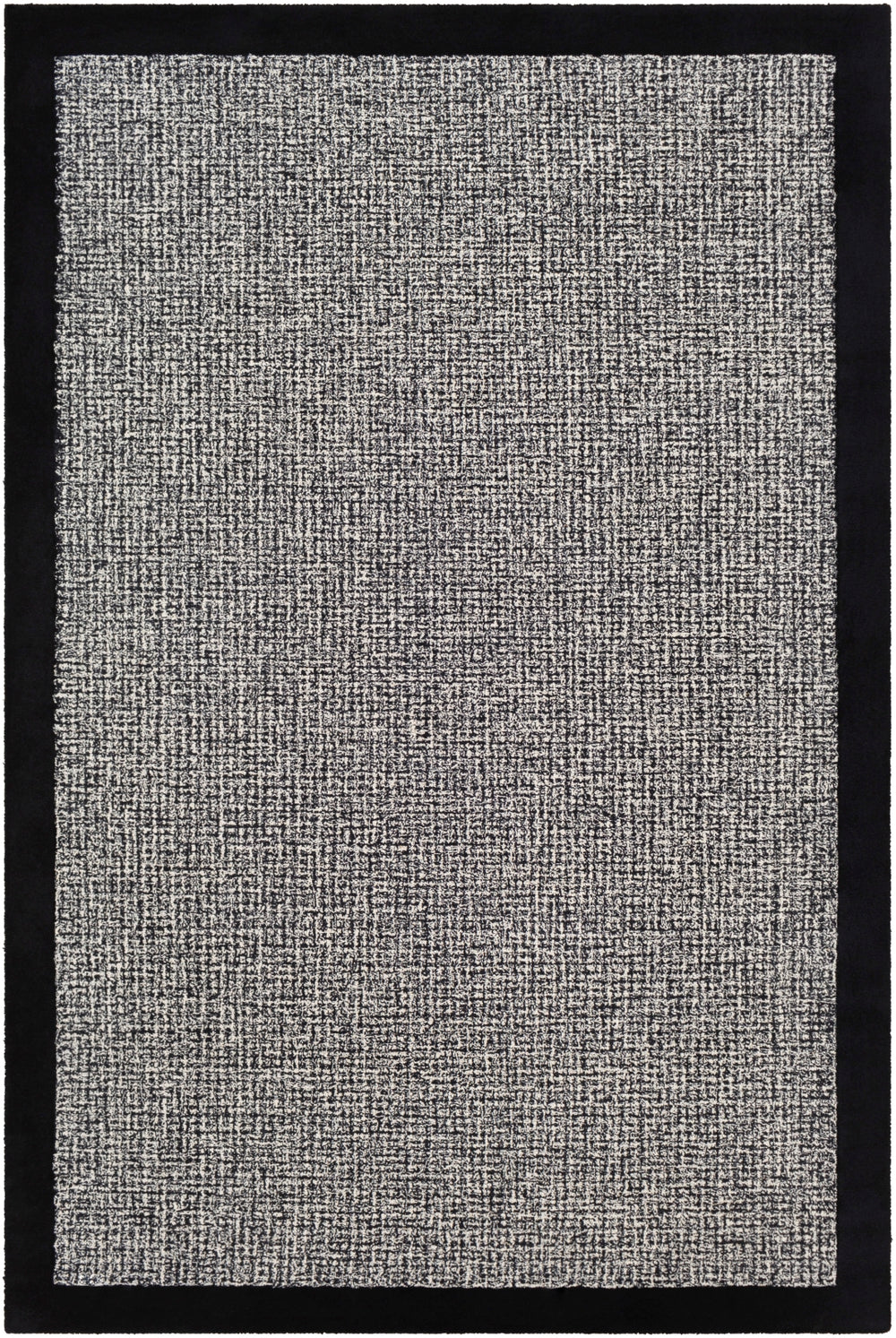 Siena SNA-2303 Modern Wool Rug SNA2303-912 Black, Cream 100% Wool 9' x 12'