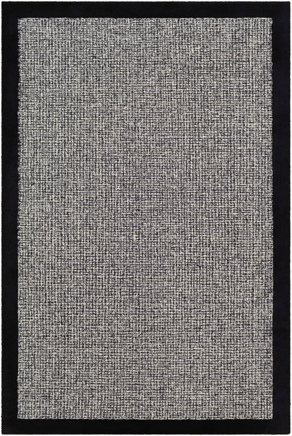 Siena SNA-2303 Modern Wool Rug SNA2303-912 Black, Cream 100% Wool 9' x 12'