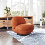 English Elm EE2871 100% Polyester, Plywood, Steel Modern Commercial Grade Accent Chair Burnt Orange, Black 100% Polyester, Plywood, Steel