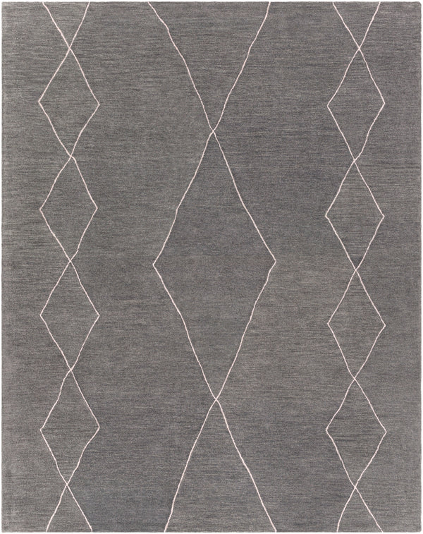 Sinop SNP-2307 Global Wool Rug SNP2307-810 Charcoal, Cream 100% Wool 8' x 10'
