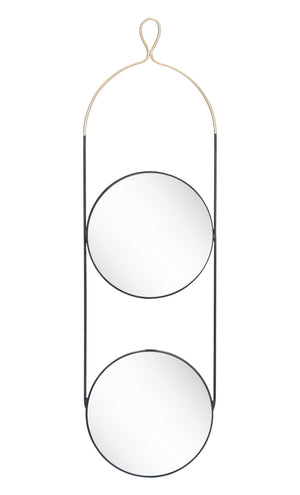 Zuo Modern Zodiac Steel, Glass Modern Commercial Grade Mirror Gold, Black Steel, Glass