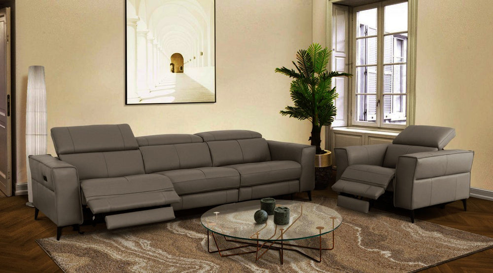 VIG Furniture Divani Casa Nella - Modern Dark Grey Leather Sofa w/ Electric Recliners VGKN-E9193-DKGRY VGKN-E9193-DKGRY