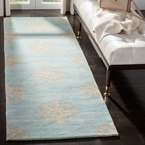 Soho Soh424  Hand Tufted 100% Wool Pile Rug Turquoise