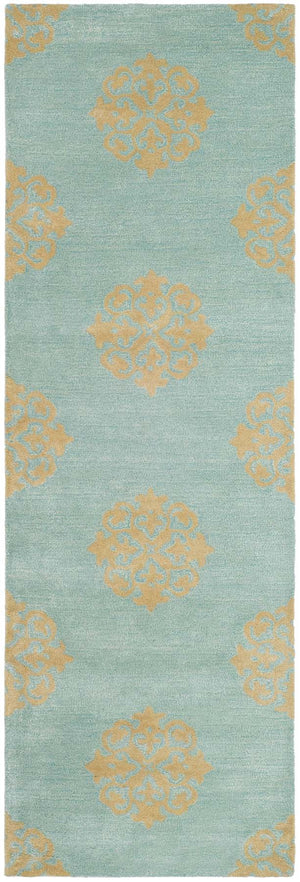 Soho Soh424  Hand Tufted 100% Wool Pile Rug Turquoise