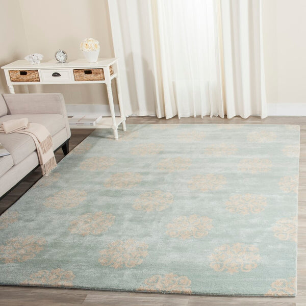 Soho Soh424  Hand Tufted 100% Wool Pile Rug Turquoise