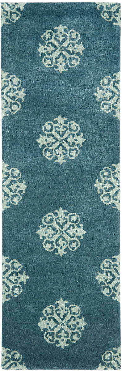 Soho Soh424  Hand Tufted 100% Wool Pile Rug Blue
