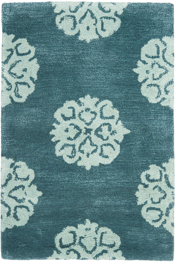 Soho Soh424  Hand Tufted 100% Wool Pile Rug Blue